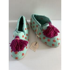 Anthropologie French Knot polka dot slippers - Size M (approx. size 7) - NWT